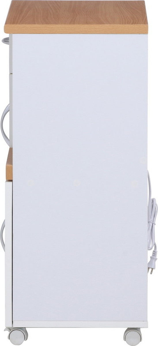 キッチンカウンター サージュ WH×NA 60幅 (96818) ナチュラル×ホワイト 600×395×890 fj-99521の画像