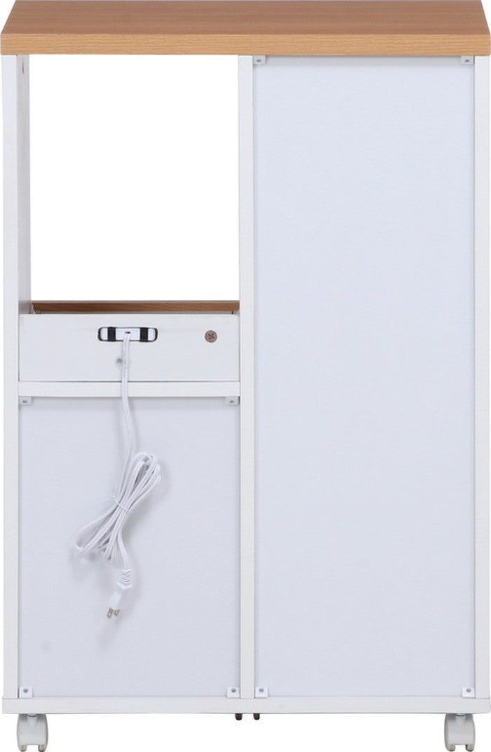 キッチンカウンター サージュ WH×NA 60幅 (96818) ナチュラル×ホワイト 600×395×890 fj-99521の画像