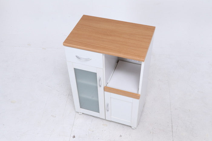 キッチンカウンター サージュ WH×NA 60幅 (96818) ナチュラル×ホワイト 600×395×890 fj-99521の画像