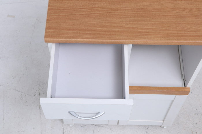 キッチンカウンター サージュ WH×NA 60幅 (96818) ナチュラル×ホワイト 600×395×890 fj-99521の画像