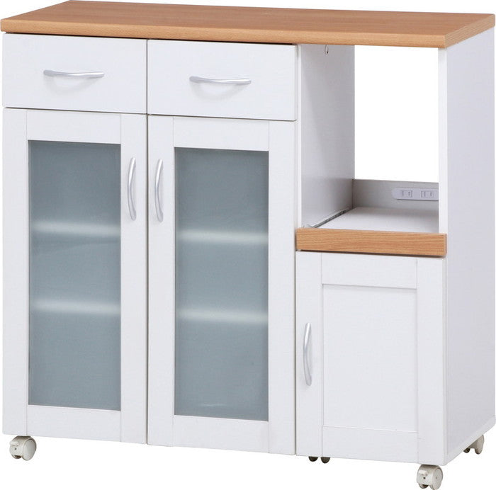 キッチンカウンター サージュ WH×NA 90幅 (96819) ナチュラル×ホワイト 900×395×890 fj-99522の画像