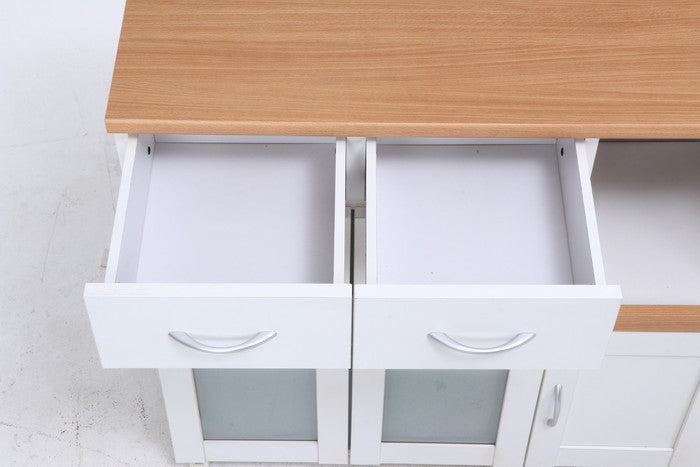 キッチンカウンター サージュ WH×NA 90幅 (96819) ナチュラル×ホワイト 900×395×890 fj-99522の画像