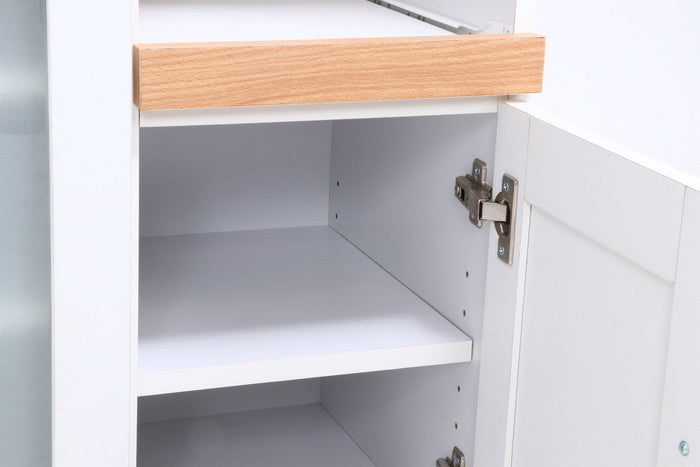 キッチンカウンター サージュ WH×NA 90幅 (96819) ナチュラル×ホワイト 900×395×890 fj-99522の画像