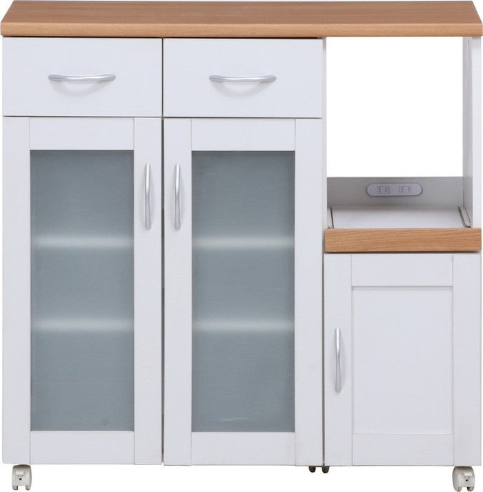 キッチンカウンター サージュ WH×NA 90幅 (96819) ナチュラル×ホワイト 900×395×890 fj-99522の画像