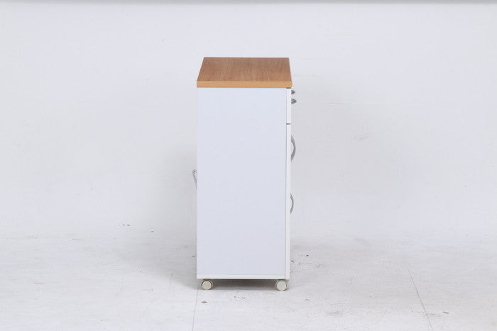 キッチンカウンター サージュ WH×NA 90幅 (96819) ナチュラル×ホワイト 900×395×890 fj-99522の画像