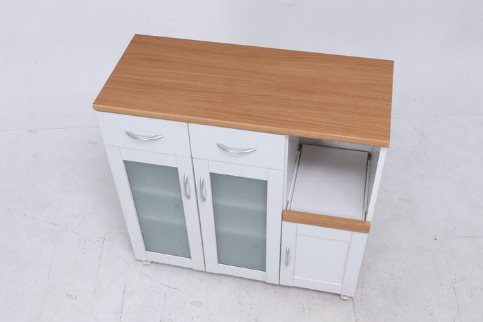 キッチンカウンター サージュ WH×NA 90幅 (96819) ナチュラル×ホワイト 900×395×890 fj-99522の画像