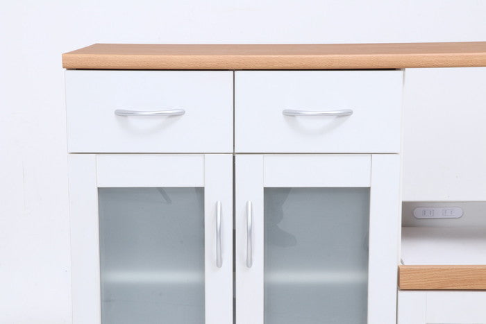 キッチンカウンター サージュ WH×NA 90幅 (96819) ナチュラル×ホワイト 900×395×890 fj-99522の画像