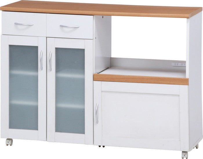 キッチンカウンター サージュ WH×NA 120幅 (96820) ナチュラル×ホワイト 1200×395×890 fj-99523の画像