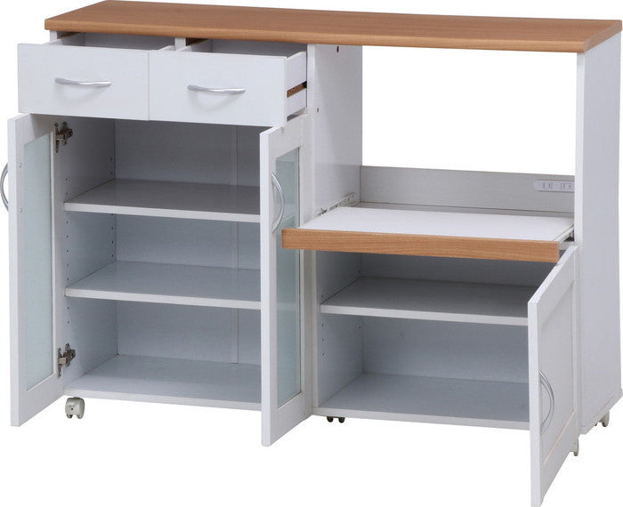 キッチンカウンター サージュ WH×NA 120幅 (96820) ナチュラル×ホワイト 1200×395×890 fj-99523の画像