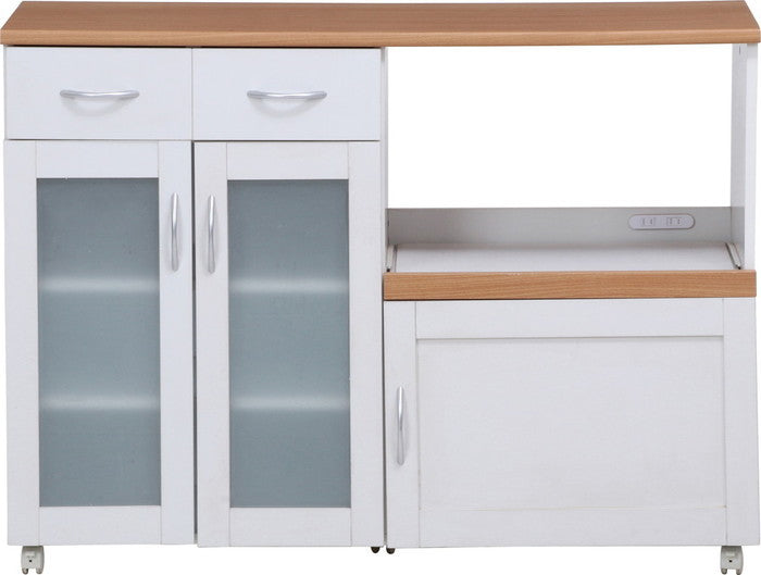 キッチンカウンター サージュ WH×NA 120幅 (96820) ナチュラル×ホワイト 1200×395×890 fj-99523の画像