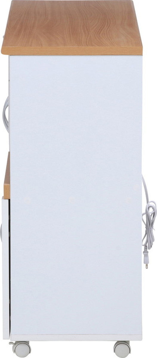 キッチンカウンター サージュ WH×NA 120幅 (96820) ナチュラル×ホワイト 1200×395×890 fj-99523の画像