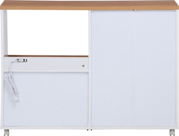 キッチンカウンター サージュ WH×NA 120幅 (96820) ナチュラル×ホワイト 1200×395×890 fj-99523の画像