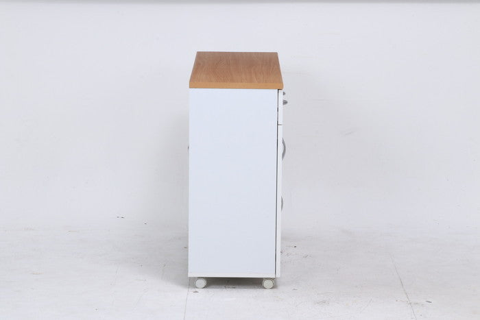 キッチンカウンター サージュ WH×NA 120幅 (96820) ナチュラル×ホワイト 1200×395×890 fj-99523の画像