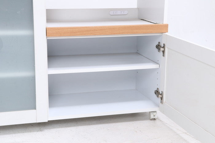 キッチンカウンター サージュ WH×NA 120幅 (96820) ナチュラル×ホワイト 1200×395×890 fj-99523の画像