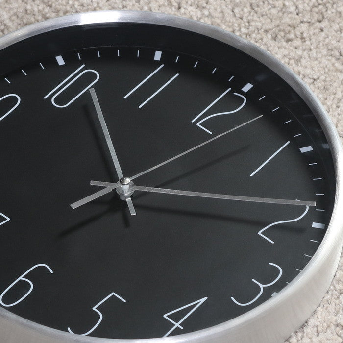 掛時計 掛け時計 ラーク Φ25cm BK 99021 ブラック 幅252×奥行42×高さ252 fj-99584の画像