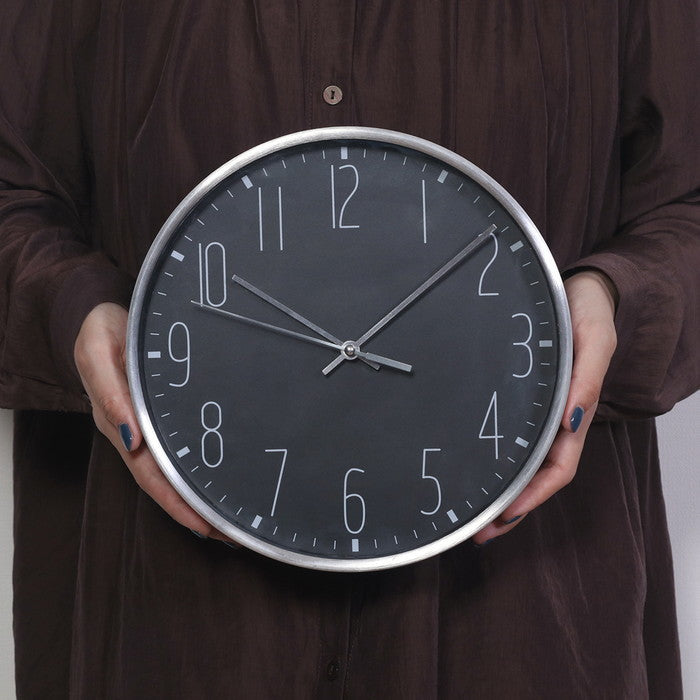掛時計 掛け時計 ラーク Φ25cm BK 99021 ブラック 幅252×奥行42×高さ252 fj-99584の画像