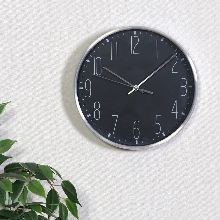 掛時計 掛け時計 ラーク Φ25cm BK 99021 ブラック 幅252×奥行42×高さ252 fj-99584の画像
