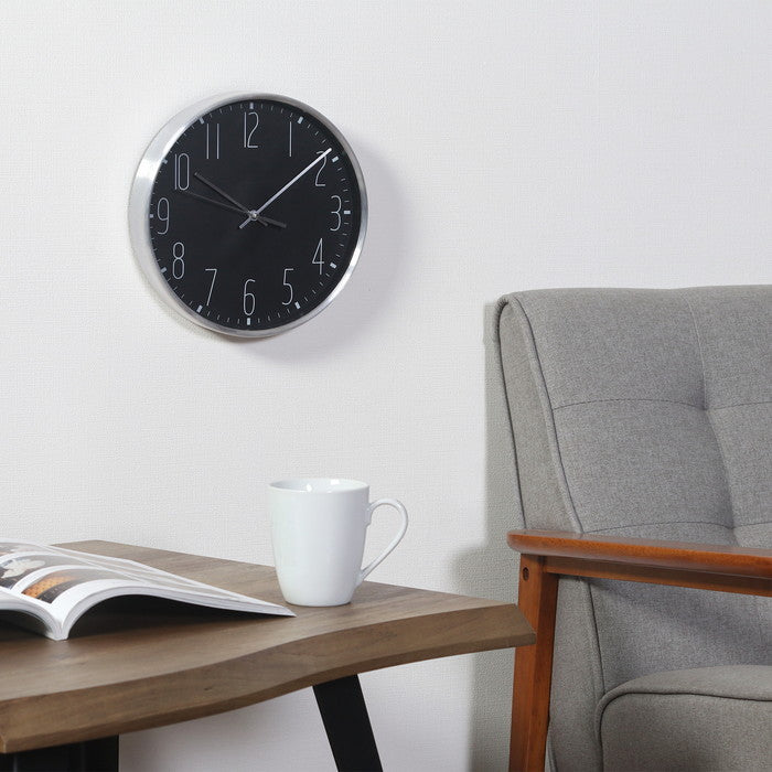 掛時計 掛け時計 ラーク Φ25cm BK 99021 ブラック 幅252×奥行42×高さ252 fj-99584の画像