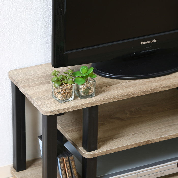 フィット TVラック テレビ台 テレビボード TVボード AVラック W80 NA×BK ナチュラル×ブラック 800 ×295 ×408 fj-99910の画像