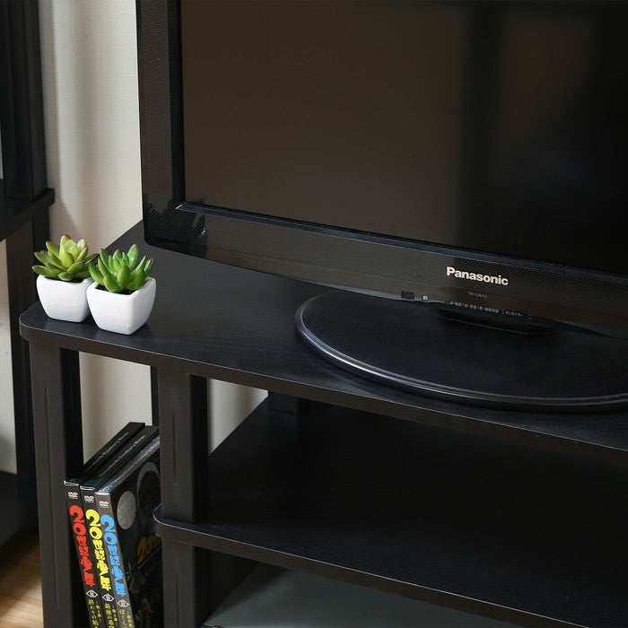 フィット TVラック テレビ台 テレビボード TVボード AVラック W80 BR×BK ブラウン×ブラック 800 ×295 ×408 fj-99912の画像