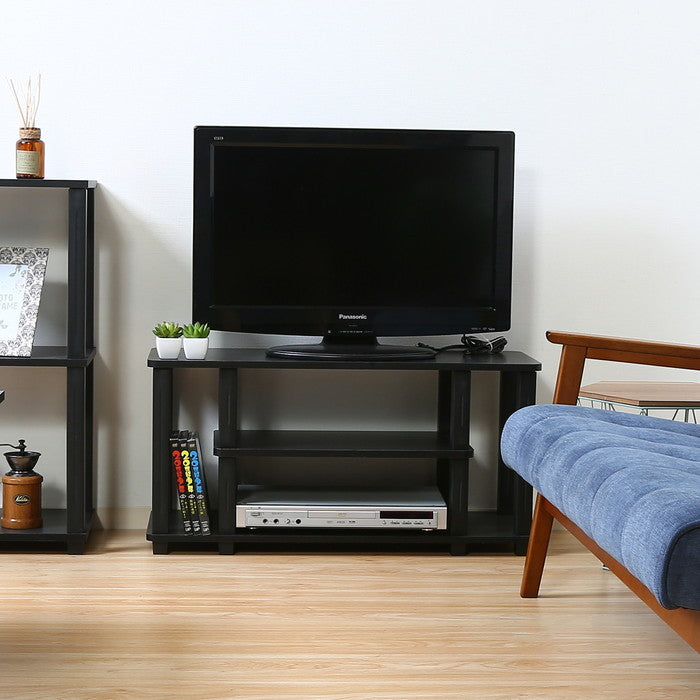 フィット TVラック テレビ台 テレビボード TVボード AVラック W80 BR×BK ブラウン×ブラック 800 ×295 ×408 fj-99912の画像