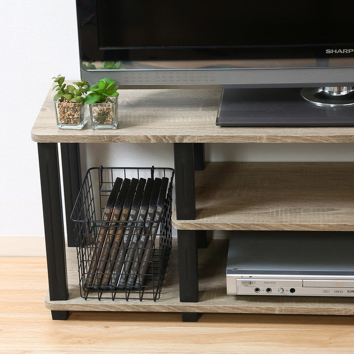 フィット TVラック テレビ台 テレビボード TVボード AVラック W110 NA×BK ナチュラル×ブラック 1115 ×295 ×408 fj-99913の画像