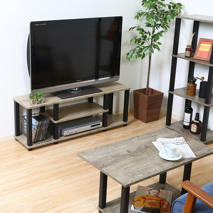 フィット TVラック テレビ台 テレビボード TVボード AVラック W110 NA×BK ナチュラル×ブラック 1115 ×295 ×408 fj-99913の画像