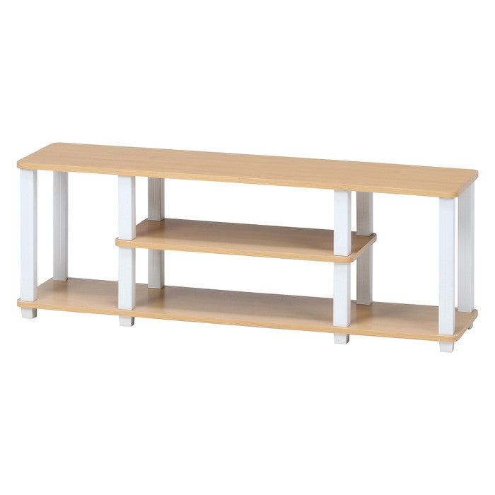 フィット TVラック テレビ台 テレビボード TVボード AVラック W110 NA×WH ナチュラル×ホワイト 1115 ×295 ×408 fj-99914の画像