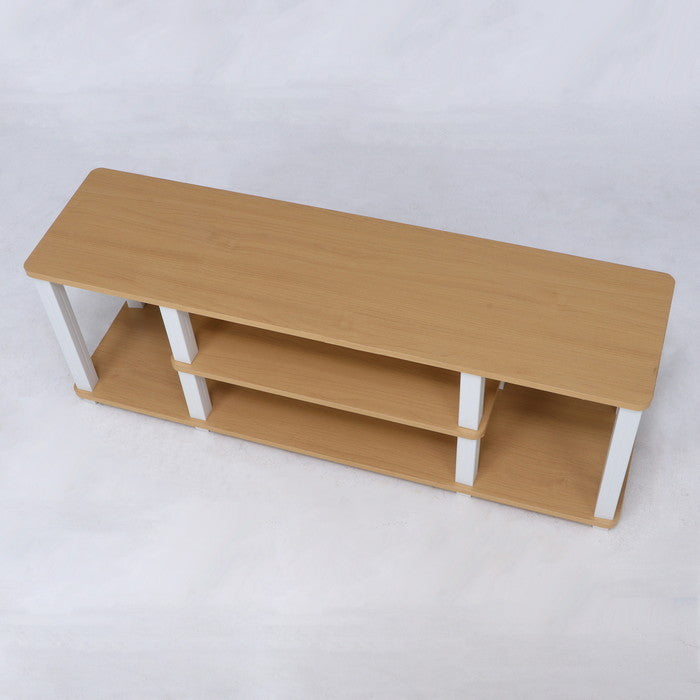 フィット TVラック テレビ台 テレビボード TVボード AVラック W110 NA×WH ナチュラル×ホワイト 1115 ×295 ×408 fj-99914の画像