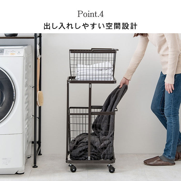 ランドリーラック KR-3945DBR (約)幅33×奥行42×高さ97cm hgs-2090971100