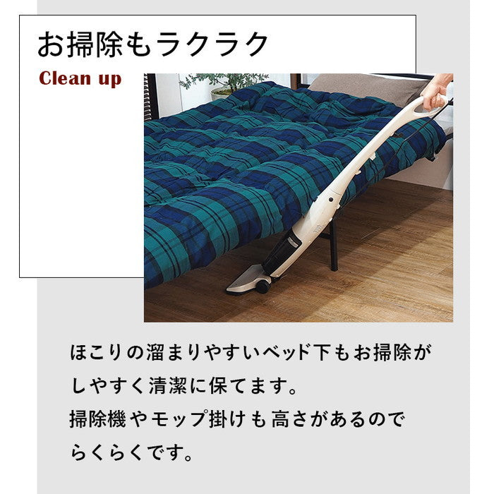 シングルベッド KH-3087BK-MS 幅100×奥行216.5×高さ64cm hgs-2090973900の画像