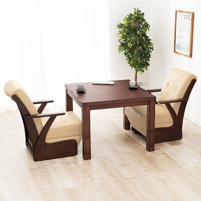 ダイニング コタツ こたつ 炬燵 山城90 幅90×奥行90×高さ43/50/63/70cm hgs-2090986500の画像