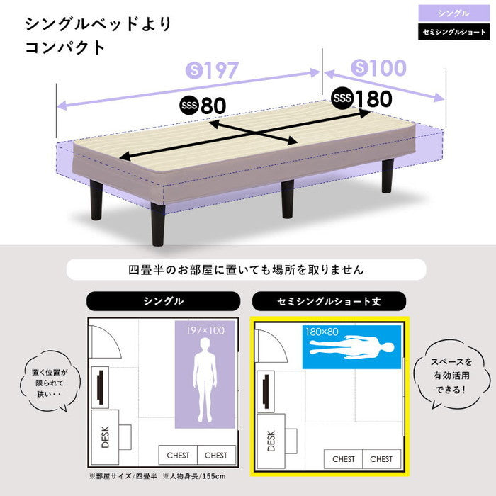 ボンネルコイルマットレスベッド KMB-3105SSS 幅80×奥行180×高さ42cm hgs-2090990800