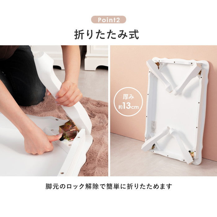 折れ脚テーブル MT-7031WH 幅100×奥行60×高さ33.5cm hgs-2101212900の画像