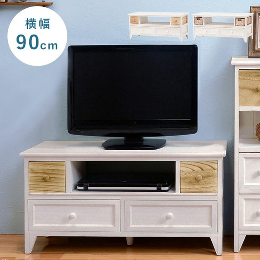 テレビ台 テレビボード ローボード TVボード TV台 TVラック MTV-5218AW 幅90×奥行34×高さ40.5cm hgs-2101362600の画像