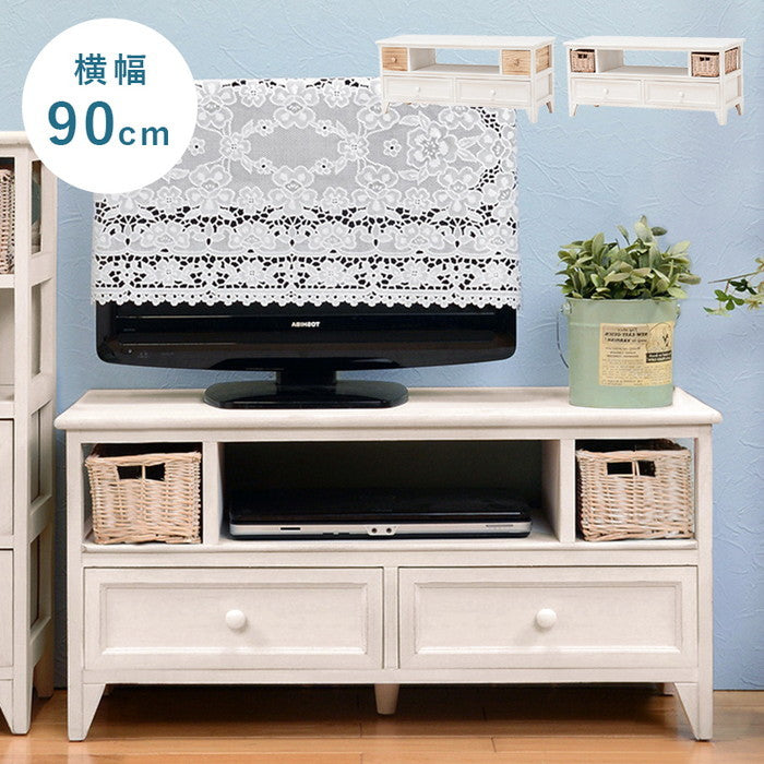 テレビ台 テレビボード ローボード TVボード TV台 TVラック MTV-5218AW 幅90×奥行34×高さ40.5cm hgs-2101362600の画像