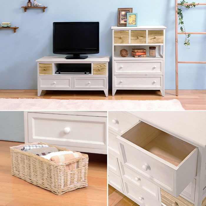 テレビ台 テレビボード ローボード TVボード TV台 TVラック MTV-5218AW 幅90×奥行34×高さ40.5cm hgs-2101362600の画像