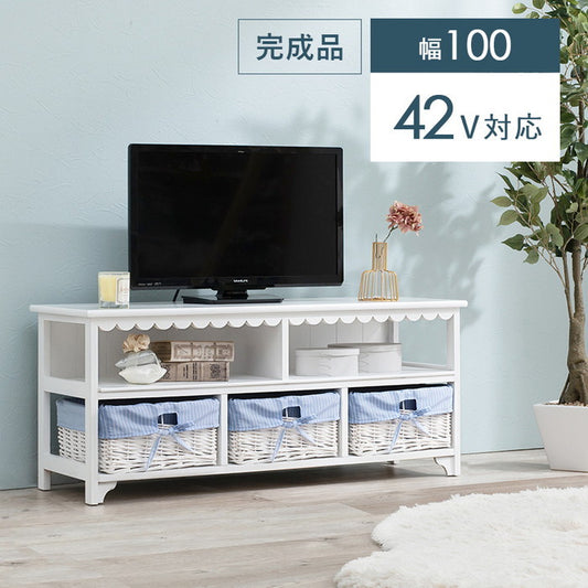 テレビ台 テレビボード ローボード TVボード TV台 TVラック MTV-5782WH 幅100×奥行34×高さ44cm hgs-2101454500の画像