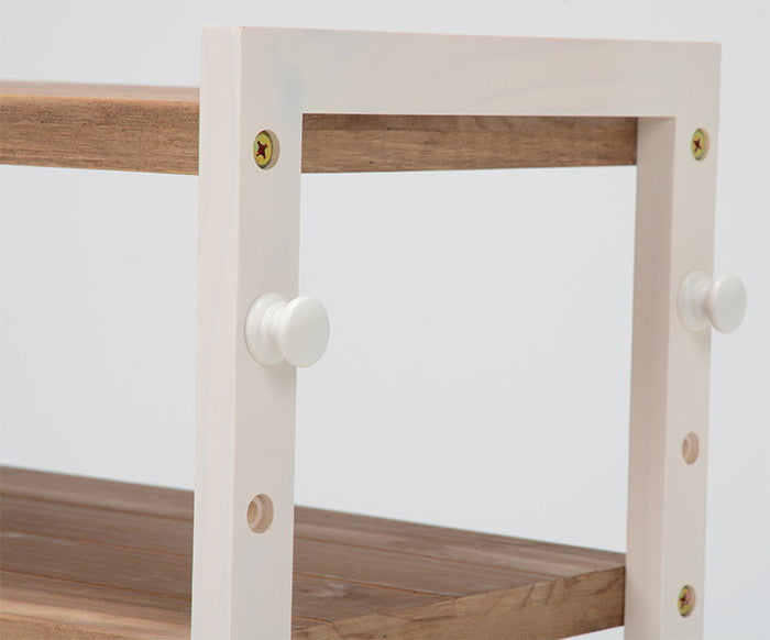 シューズラック MSS-6313 ナチュラル/アイボリー ナチュラル 幅60×奥行28×高さ128cm hgs-2101579600の画像