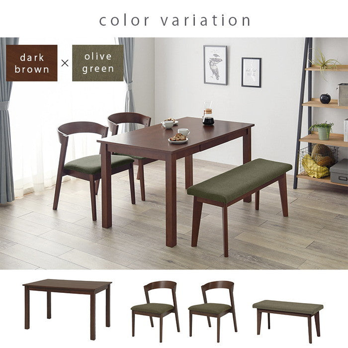 ダイニング 4点セット MI-8610-11-4S テーブル: 幅120×奥行75×高さ70cmチェア: 幅50.5×奥行57.5×高さ72.5×座面高43cmベンチ: 幅100×奥行33×高さ43×座面高43cm hgs-2101969000の画像