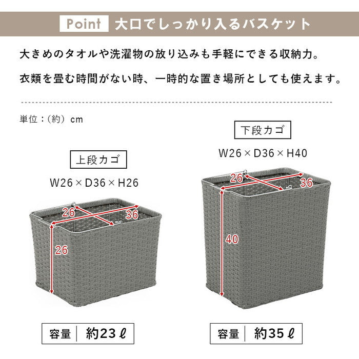 ランドリーラック RAN-2428 幅60×奥行40×高さ97cm hgs-2101975200