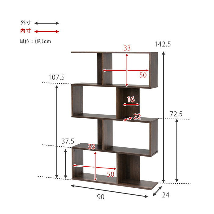オープンラック RCC-1007 幅90×奥行24×高さ142.5cm hgs-2102028400の画像