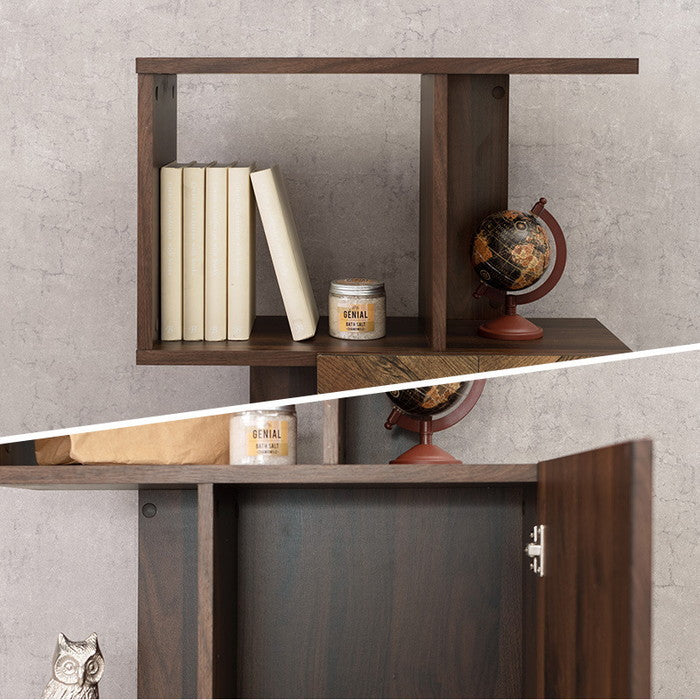 扉付きオープンラック RCC-1014BR 幅59×奥行25.5×高さ107.5cm hgs-2102028700の画像