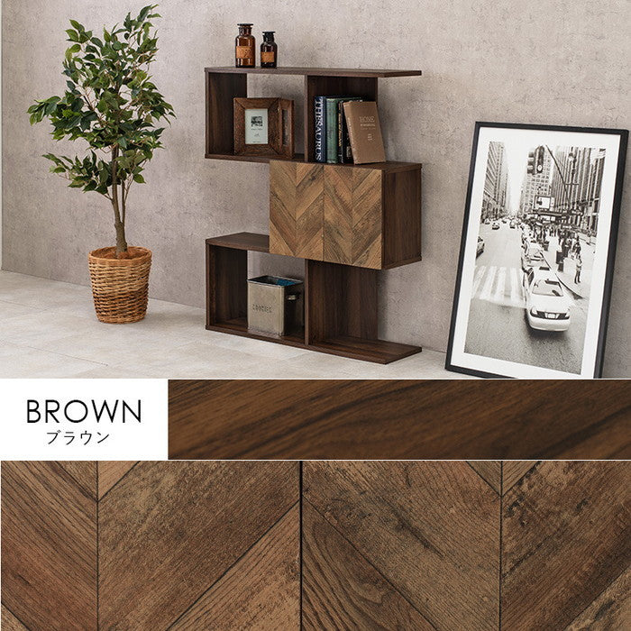 扉付きオープンラック RCC-1016BR 幅90×奥行25.5×高さ107.5cm hgs-2102028900の画像