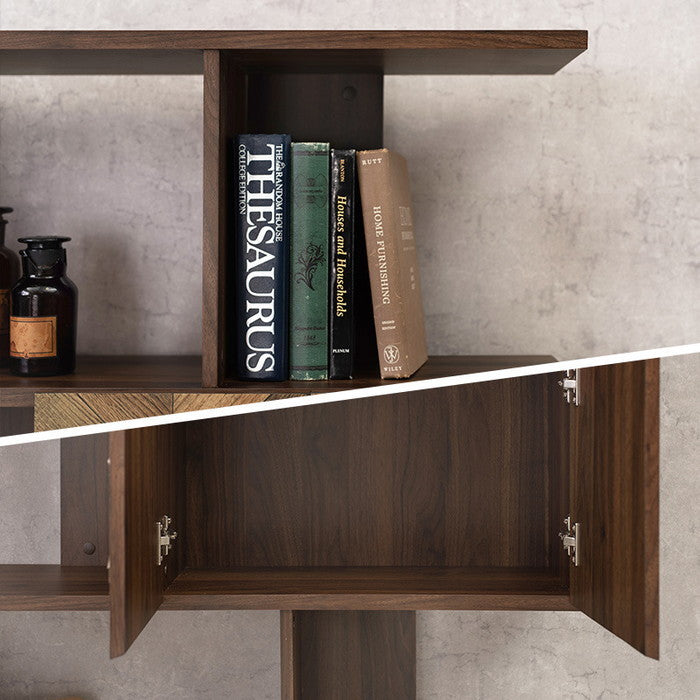 扉付きオープンラック RCC-1016BR 幅90×奥行25.5×高さ107.5cm hgs-2102028900の画像