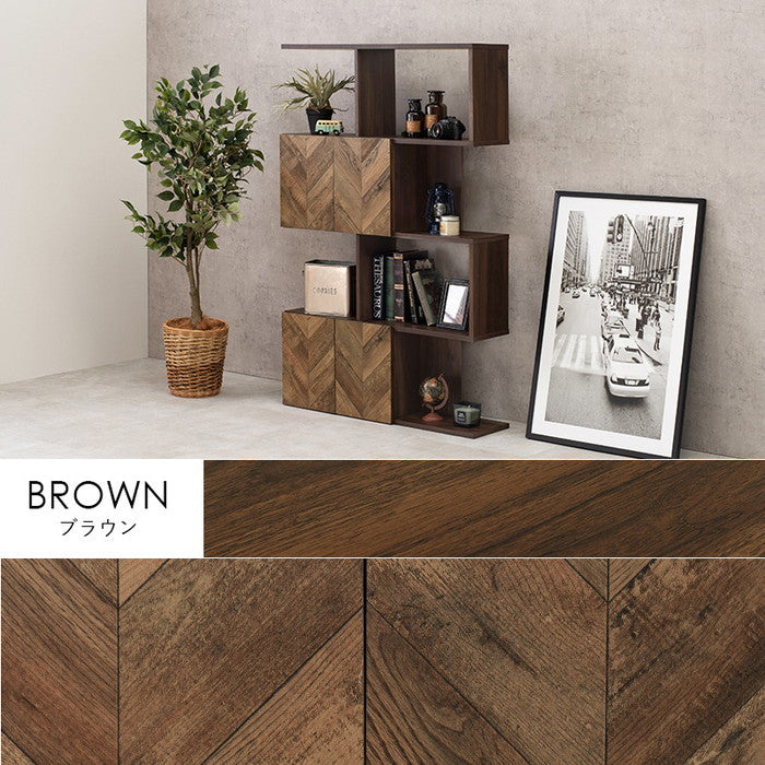 扉付きオープンラック RCC-1017BR 幅90×奥行25.5×高さ142.5cm hgs-2102029000の画像