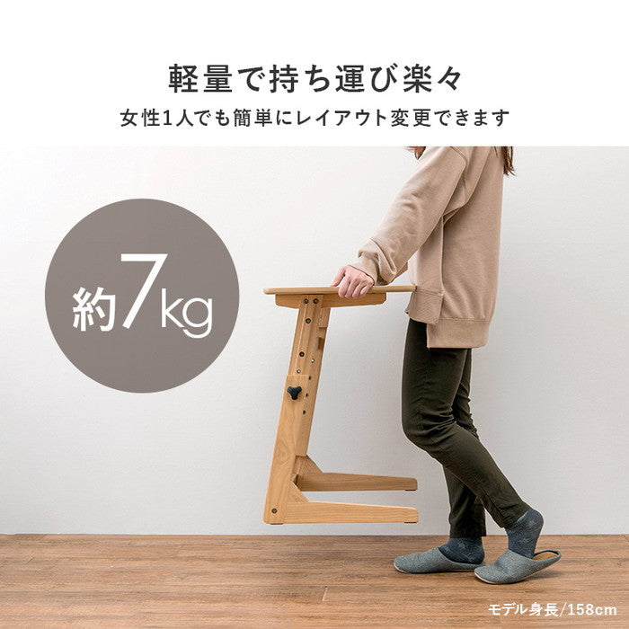 昇降テーブル ダークブラウン ナチュラル VT-7976 幅80×奥行40×高さ55/60/65/70cm hgs-3000000324の画像