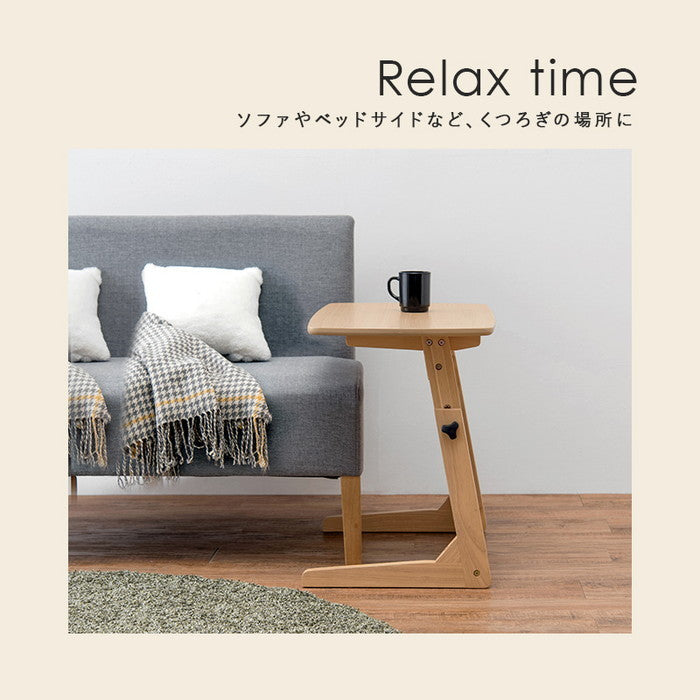 昇降テーブル ダークブラウン ナチュラル VT-7976 幅80×奥行40×高さ55/60/65/70cm hgs-3000000324の画像