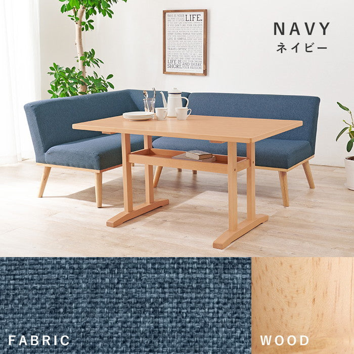 ダイニング コーナー 3点セット（左肘） ケルトS120LDGY3S テーブル:(約)幅120×奥行70×高さ62cm 2P(肘無):(約)幅110×奥行72×高さ70×座面高38cm 2P(片肘):(約)幅130×奥行72×高さ70×座面高38cm hgs-3000001107の画像