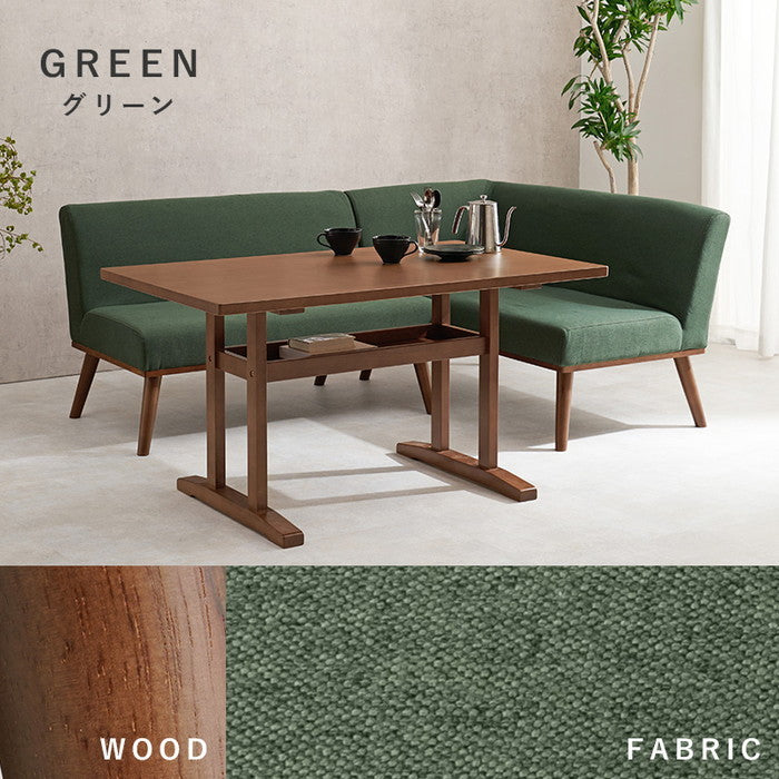 ダイニング コーナー 3点セット（右肘） ケルトS120RDGY3S テーブル:(約)幅120×奥行70×高さ62cm 2P(肘無):(約)幅110×奥行72×高さ70×座面高38cm 2P(片肘):(約)幅130×奥行72×高さ70×座面高38cm hgs-3000001111の画像